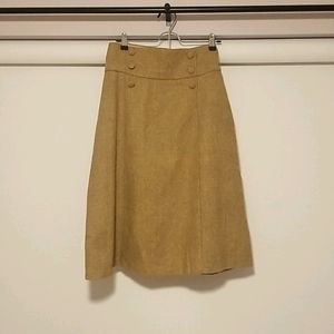 Modcloth Gold Herringbone Tweed Pencil Skirt